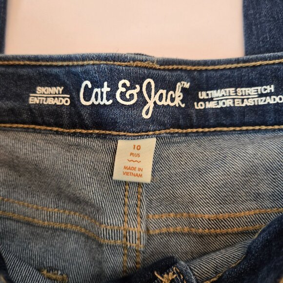 UNIVERSAL THREADS Girl's Mid Rise Skinny Jeans Adjustable Waist Sz: 10 Plus Dark - Picture 5 of 6